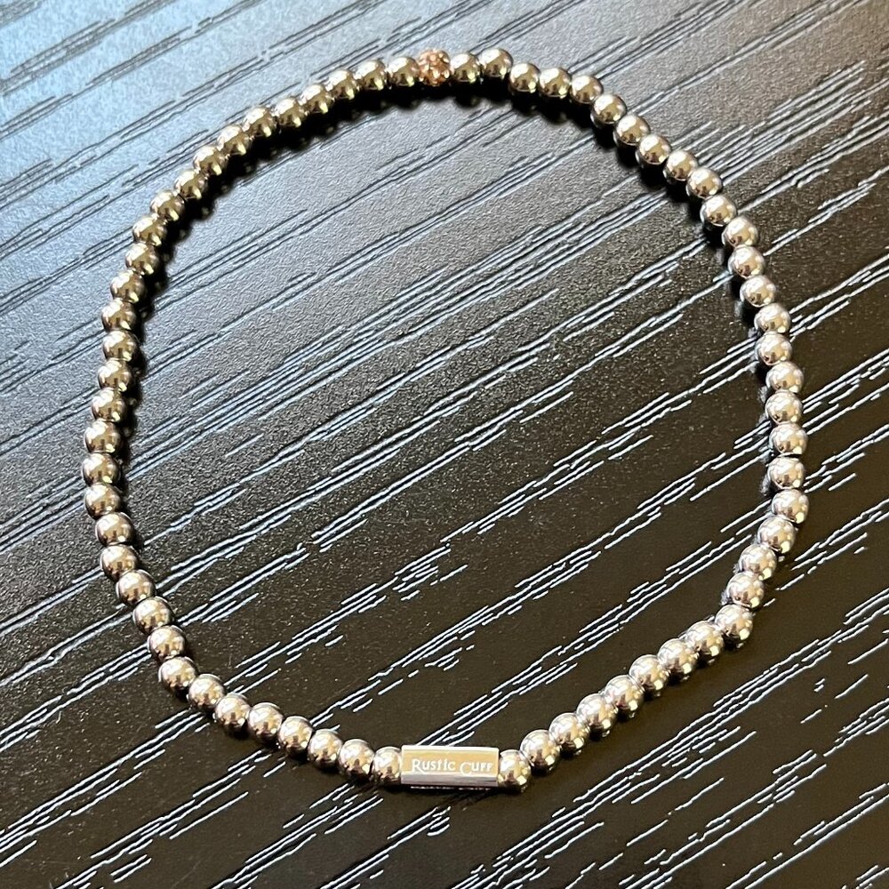 Rustic Cuff Stainless Logo Stretch Bracelet